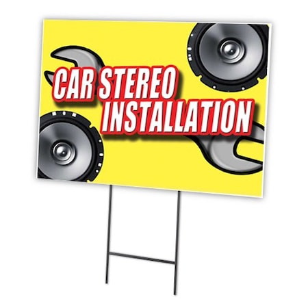 Signmission Car Stereo Installation Yard & Stake outdoor plastic coroplast window, 2436-Car Stereo Installation C-2436-DS-Car Stereo Installation